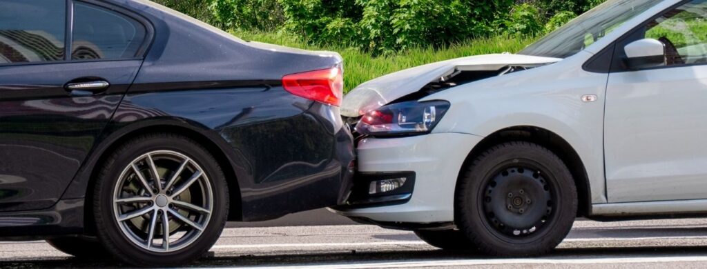 A rear-end collision.