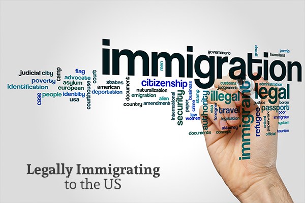 A handwriting words related to immigration.
