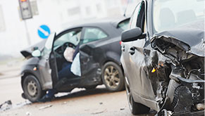 two cars involved in an accident