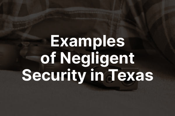A person lying on the ground with the words, "examples of negligent security."