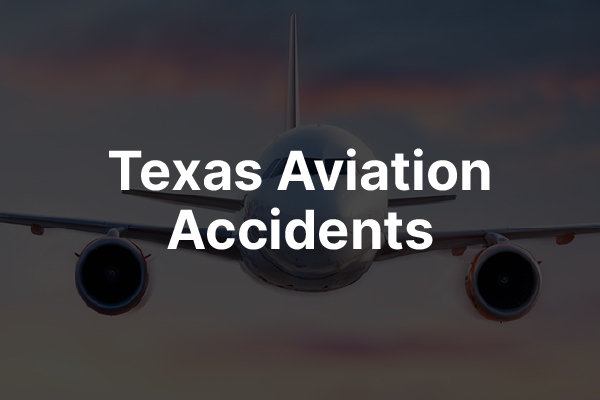 A plane flying with the words, "Texas Aviation Accidents."