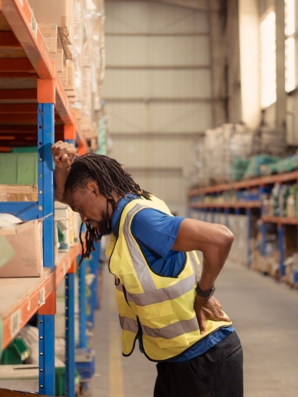 An employee hurt his back. 